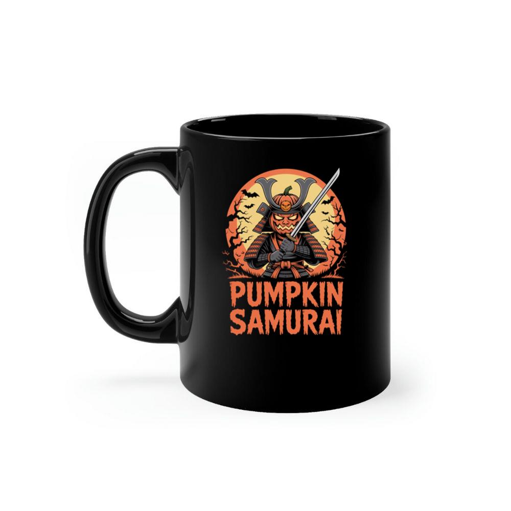 Pumpkin Samurai Warrior Halloween Graphic Mug