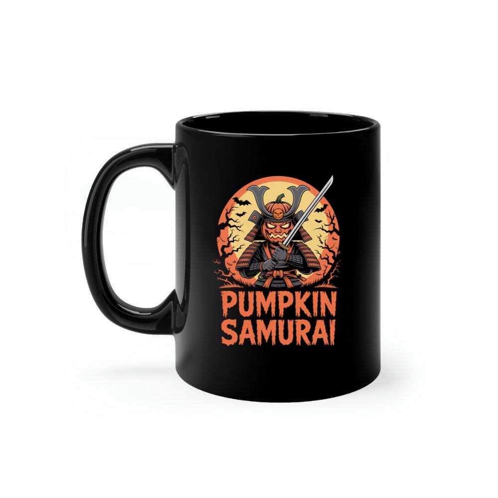 Pumpkin Samurai Warrior Halloween Graphic Mug