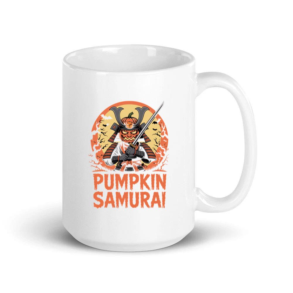 Pumpkin Samurai Warrior Halloween Graphic Mug