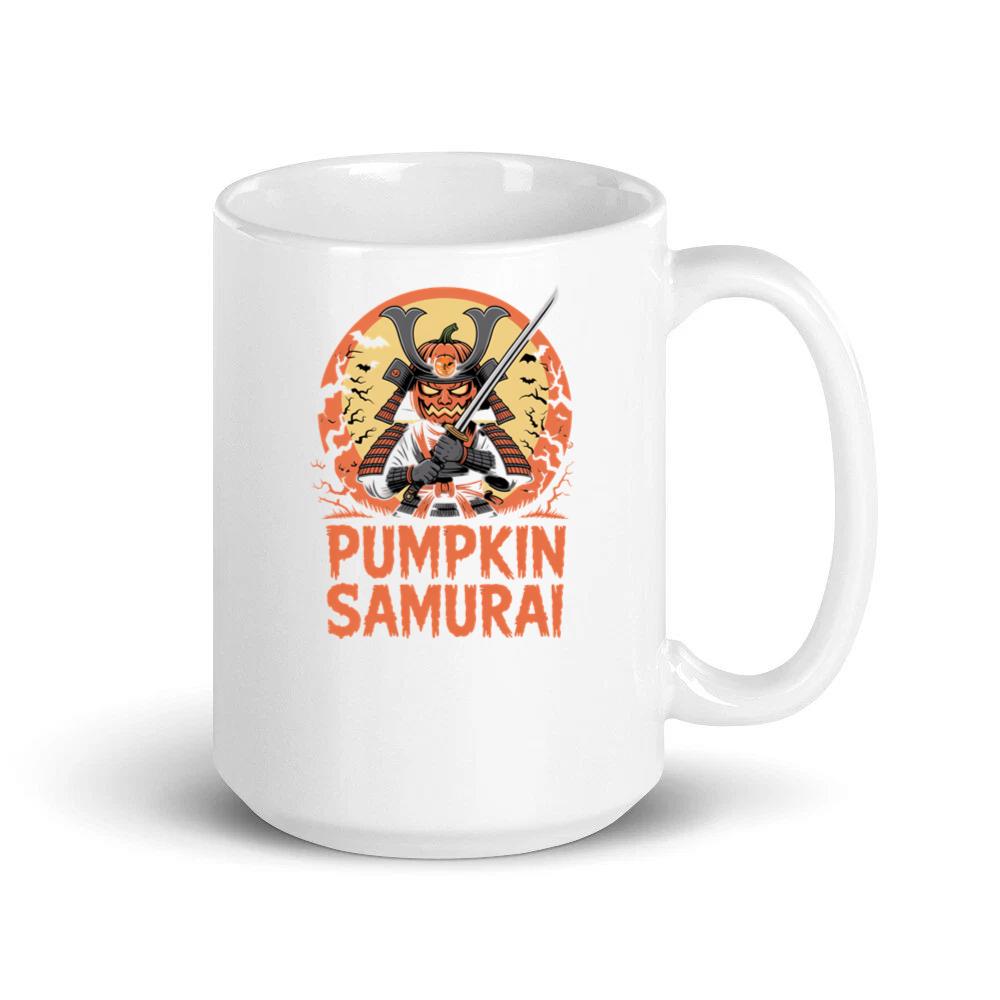Pumpkin Samurai Warrior Halloween Graphic Mug