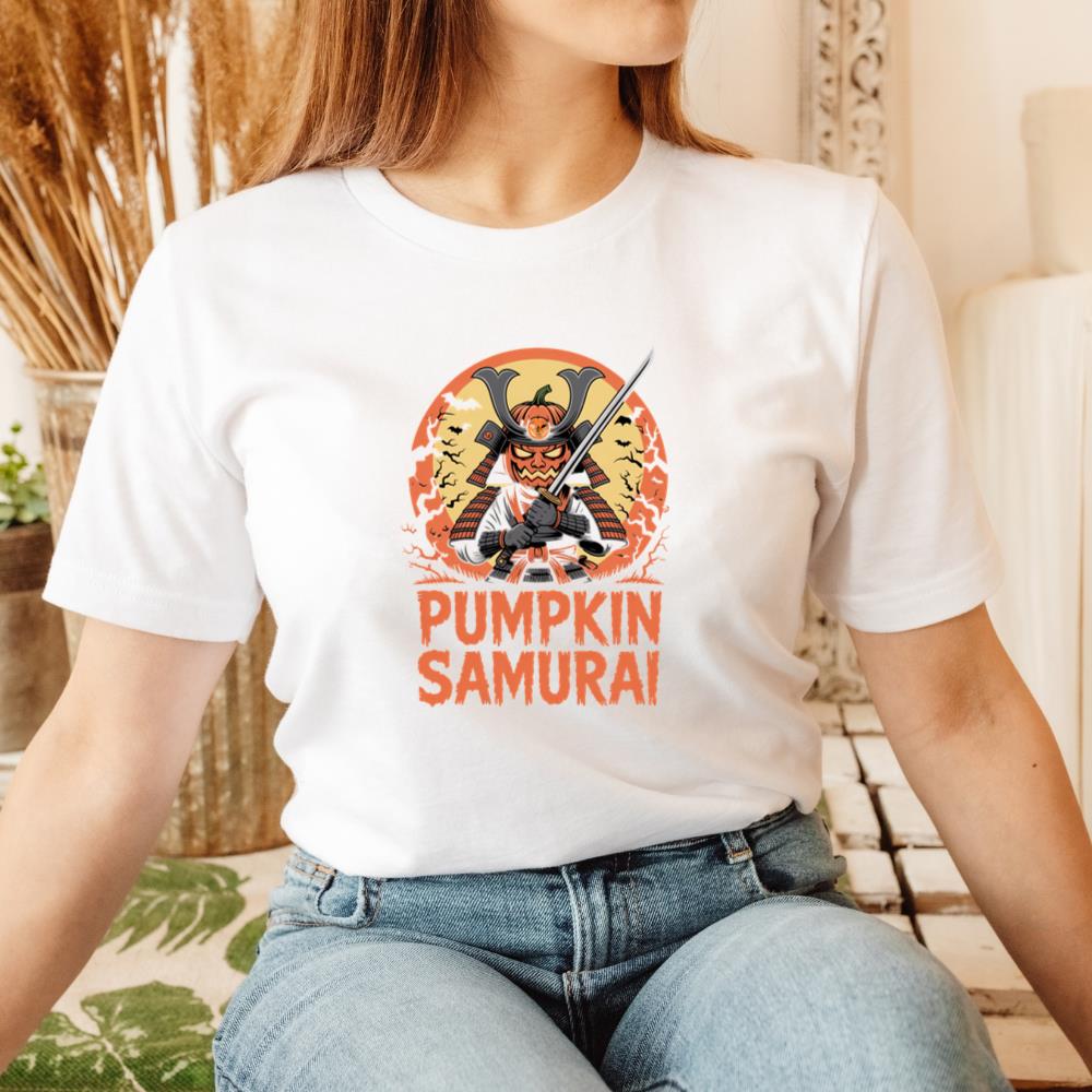 Pumpkin Samurai Warrior Halloween Graphic T-Shirt