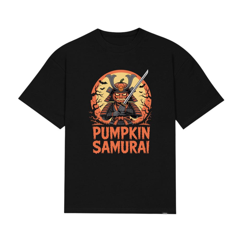 Pumpkin Samurai Warrior Halloween Graphic T-Shirt