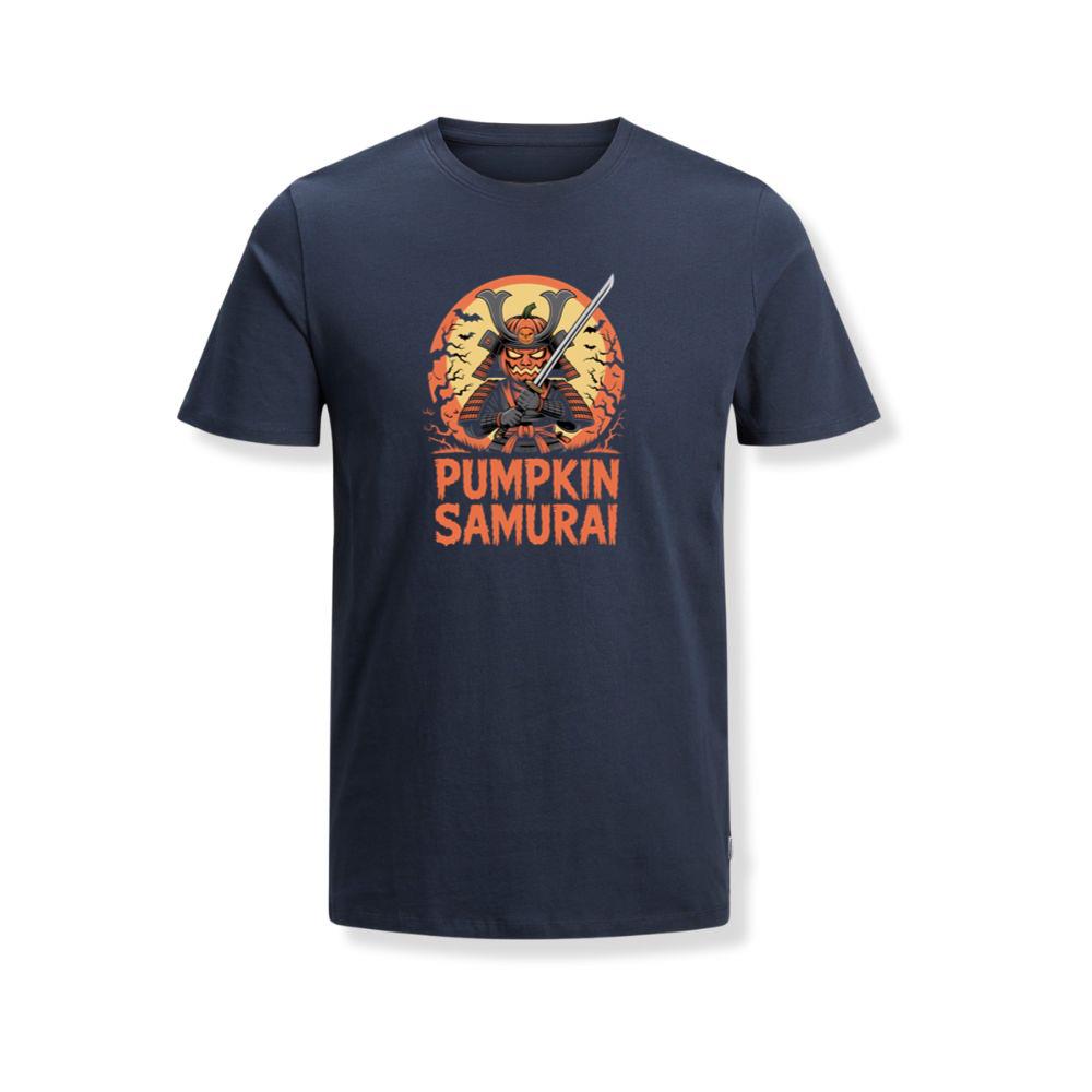Pumpkin Samurai Warrior Halloween Graphic T-Shirt - Image 2