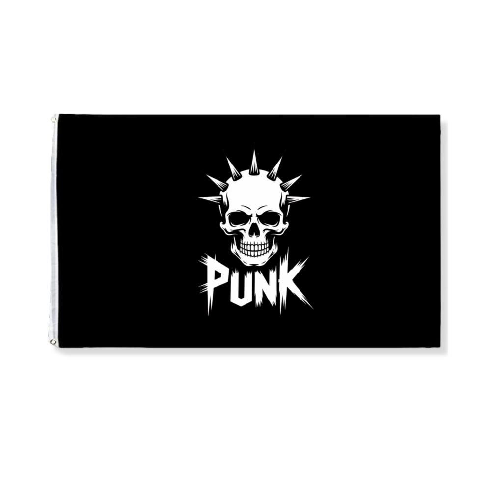 Punk Skull Spikes Retro Graphic Flag