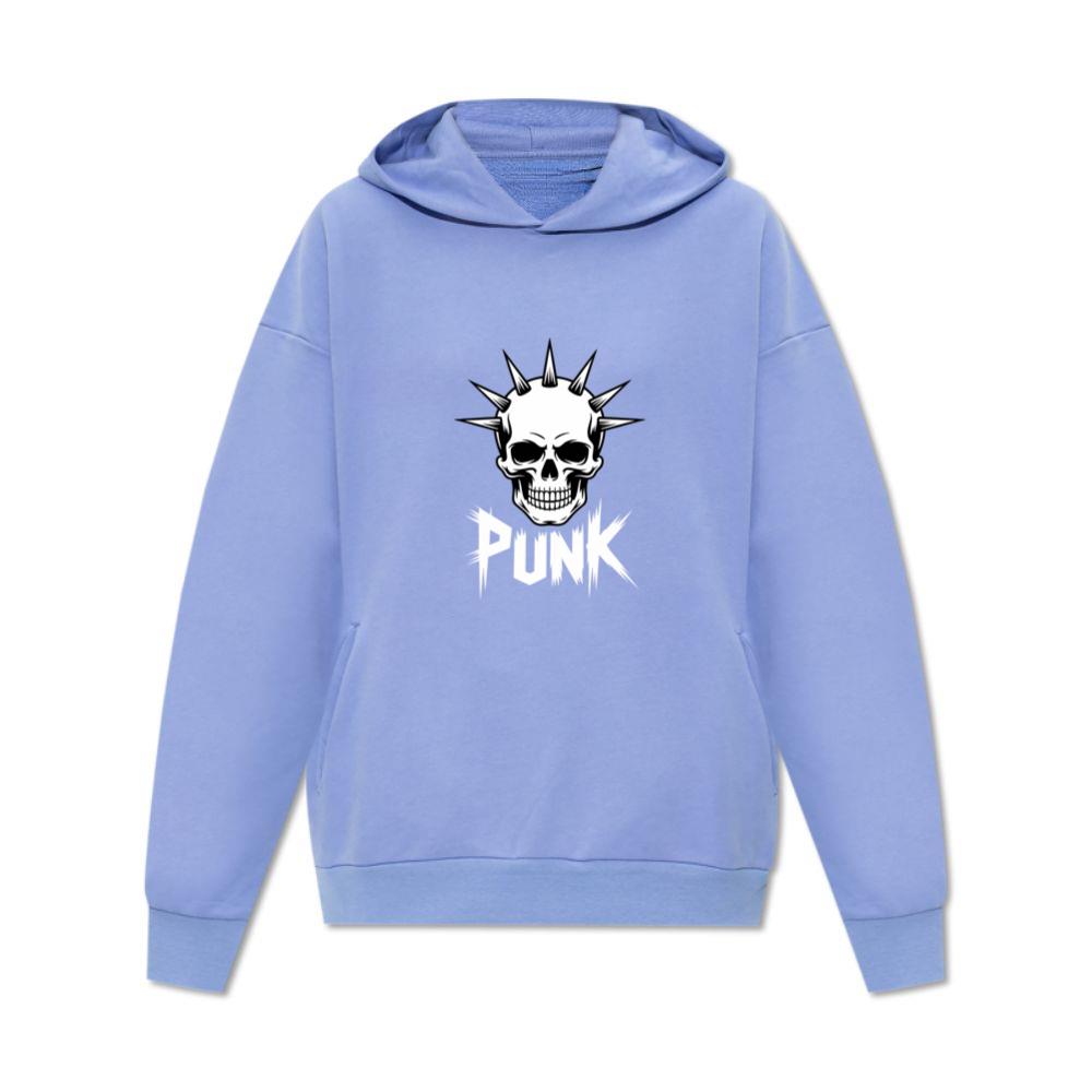 Punk Skull Spikes Retro Graphic Hoodie