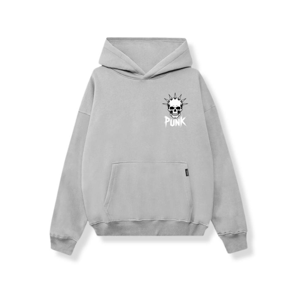 Punk Skull Spikes Retro Graphic Hoodie