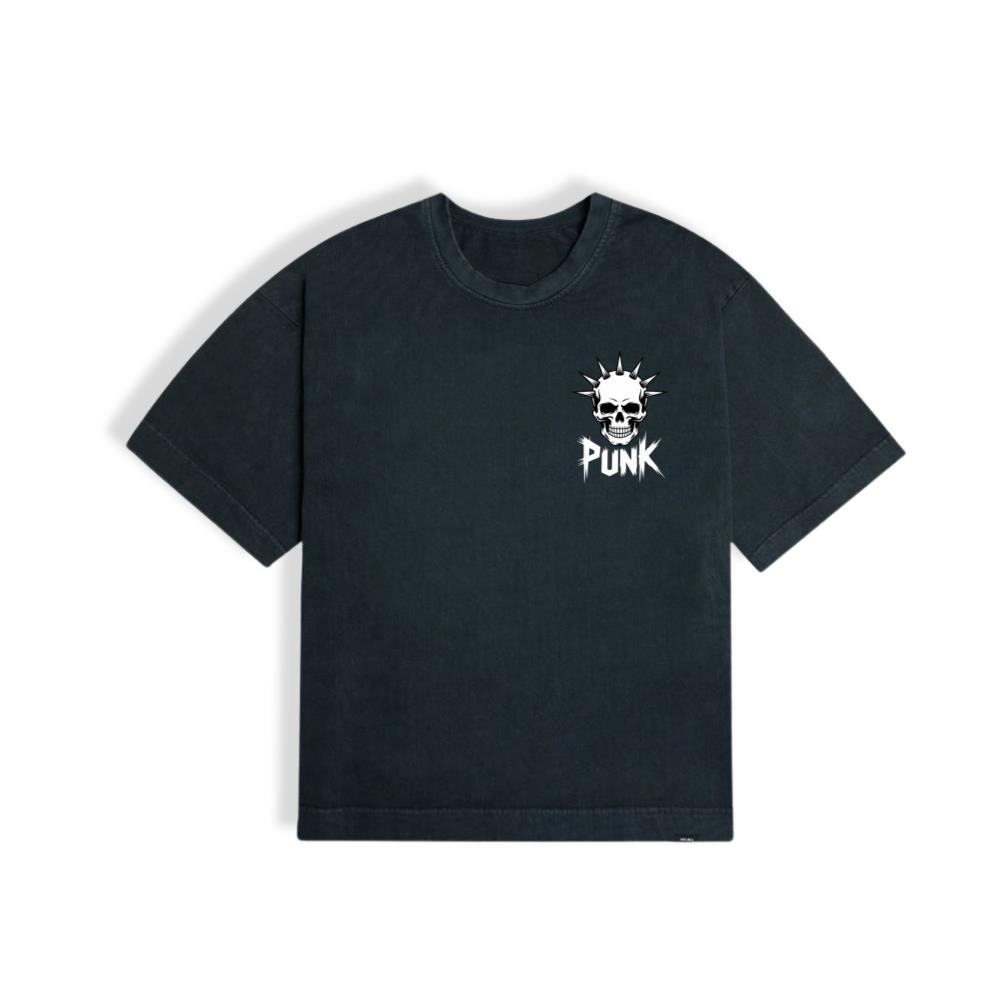Punk Skull Spikes Retro Graphic T-Shirt