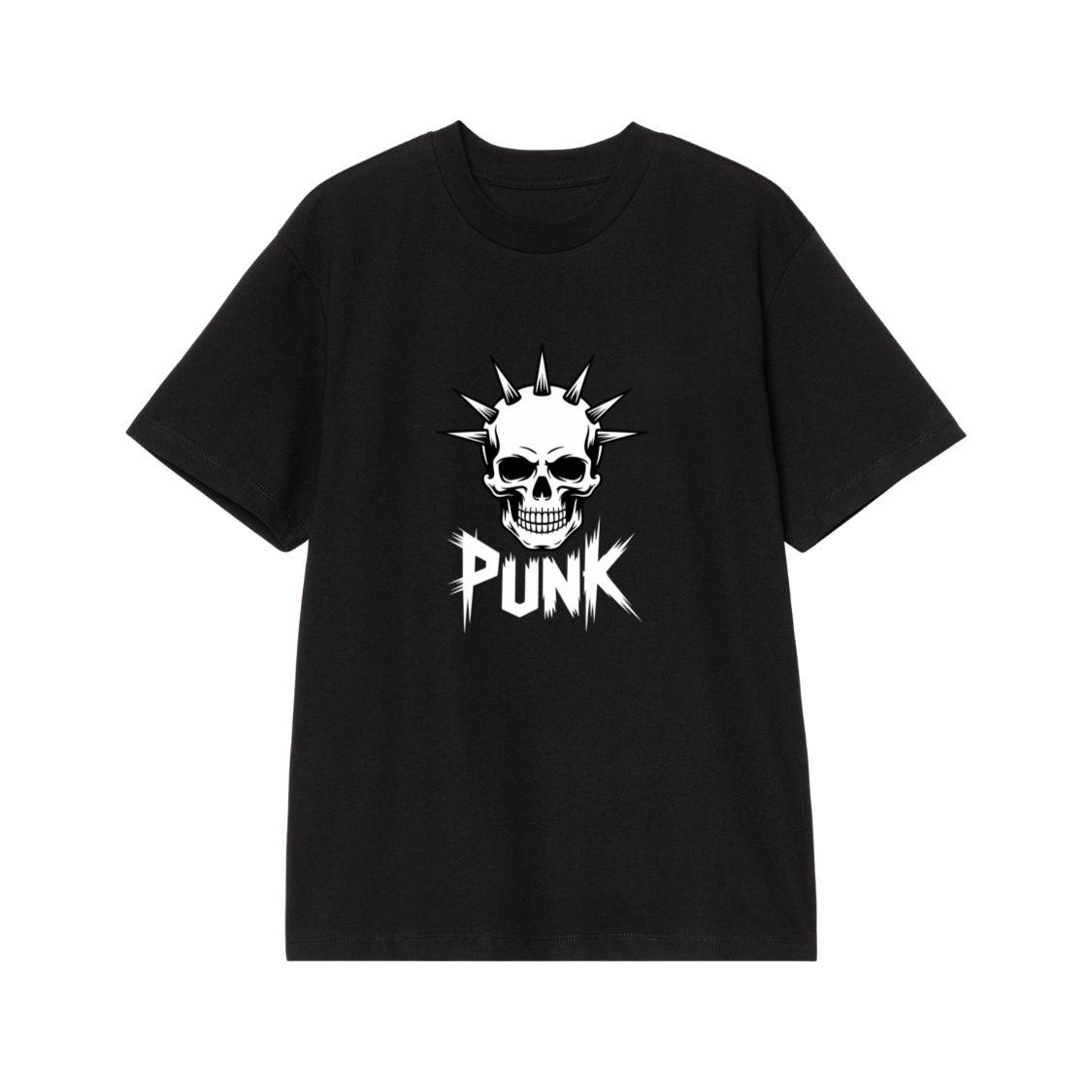 Punk Skull Spikes Retro Graphic T-Shirt
