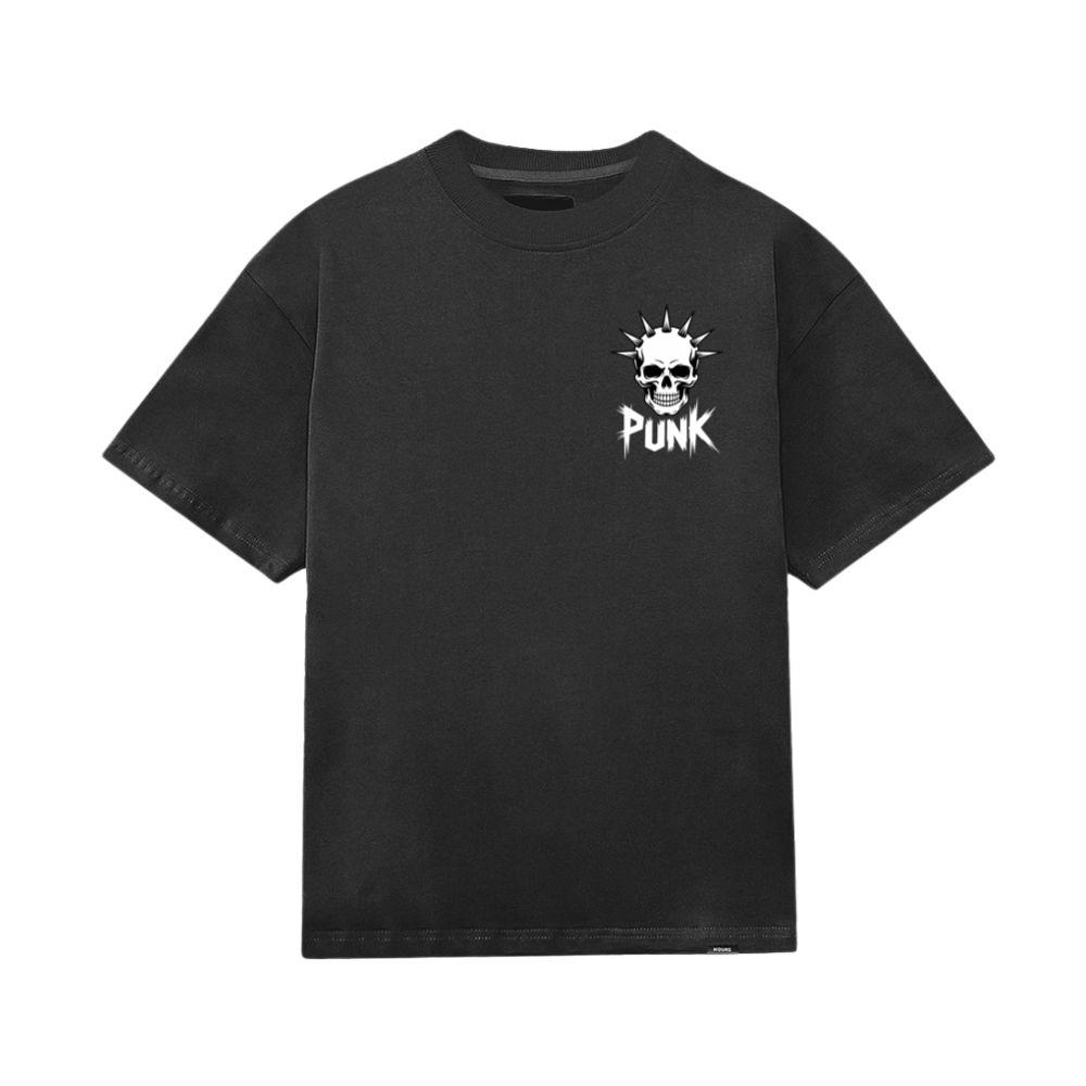 Punk Skull Spikes Retro Graphic T-Shirt