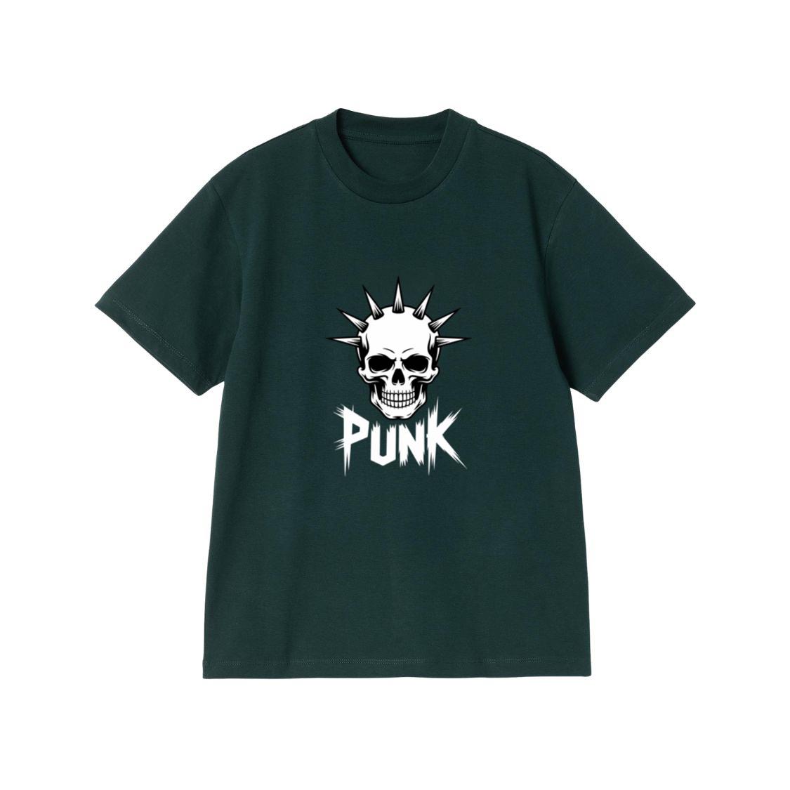 Punk Skull Spikes Retro Graphic T-Shirt - Image 2