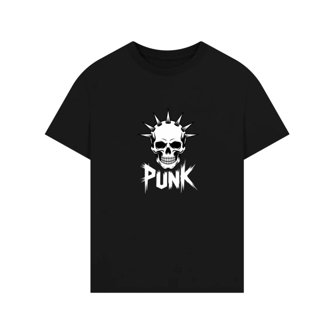 Punk Skull Spikes Retro Graphic T-Shirt