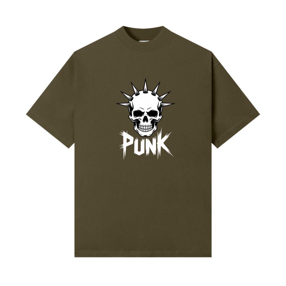Punk Skull Spikes Retro Graphic T-Shirt - Image 2