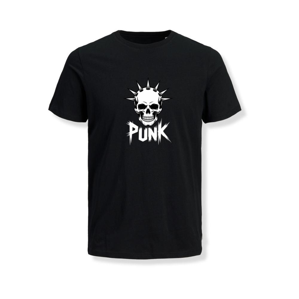 Punk Skull Spikes Retro Graphic T-Shirt