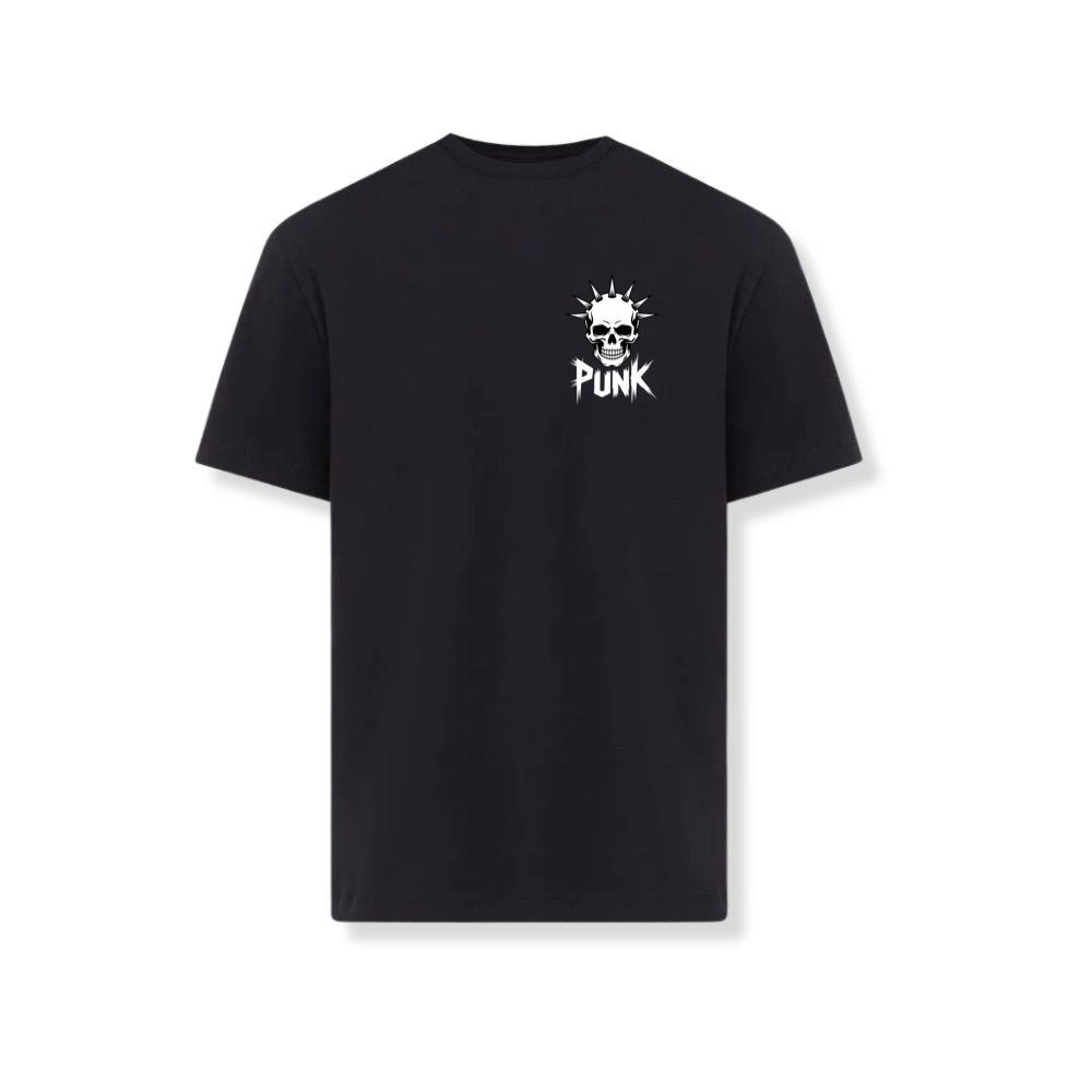 Punk Skull Spikes Retro Graphic T-Shirt