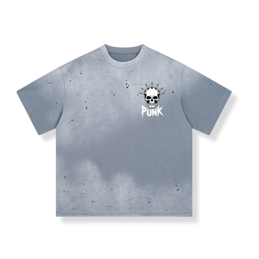 Punk Skull Spikes Retro Graphic T-Shirt - Image 3