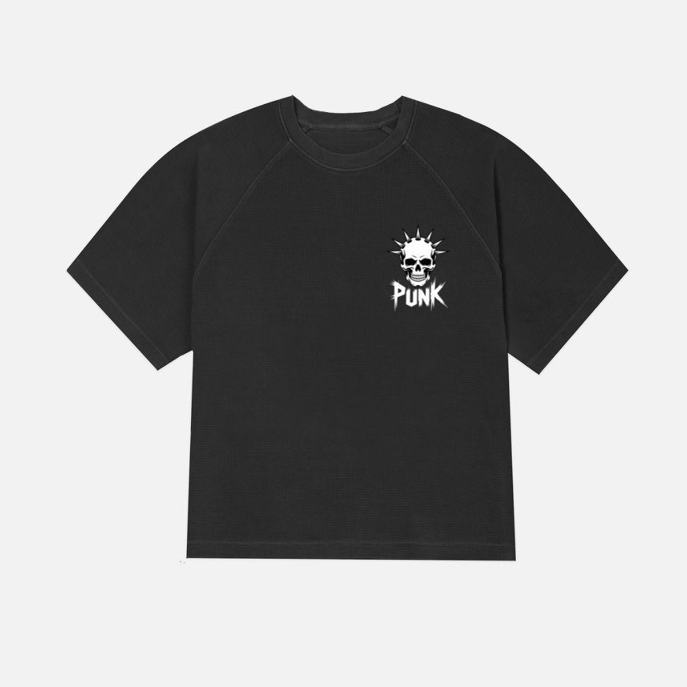 Punk Skull Spikes Retro Graphic T-Shirt