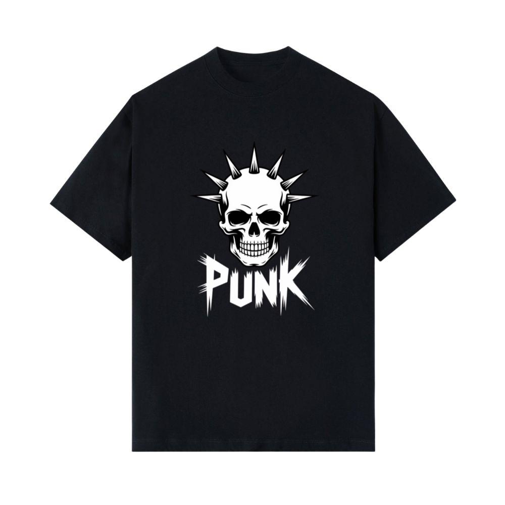 Punk Skull Spikes Retro Graphic T-Shirts