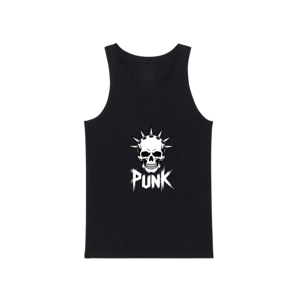 Punk Skull Spikes Retro Graphic Tank Top