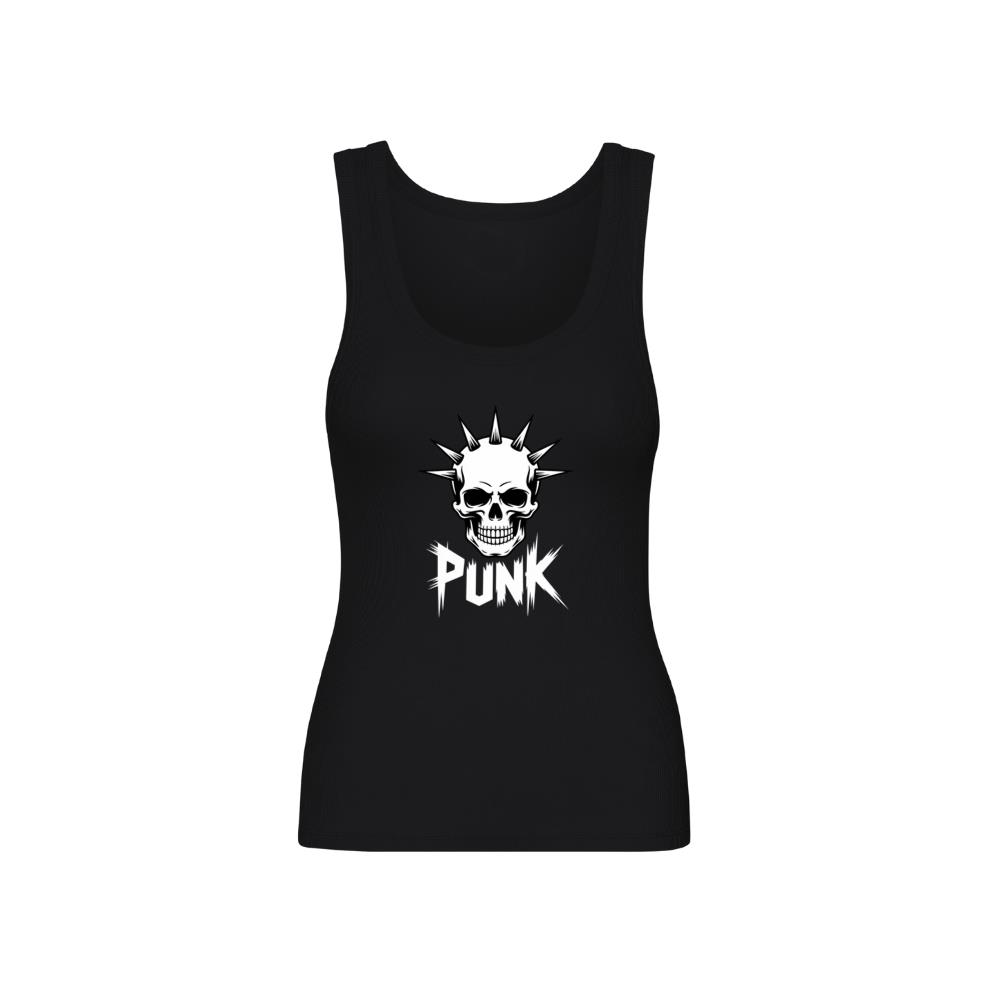 Punk Skull Spikes Retro Graphic Tank Top