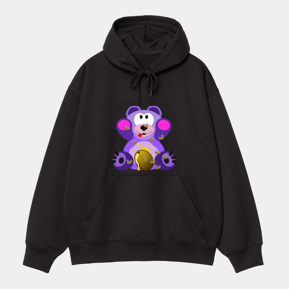 Purple Bear with Honey Hoodie