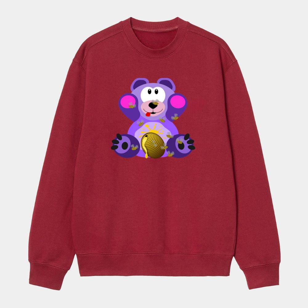 Purple Bear with Honey Sweatshirt