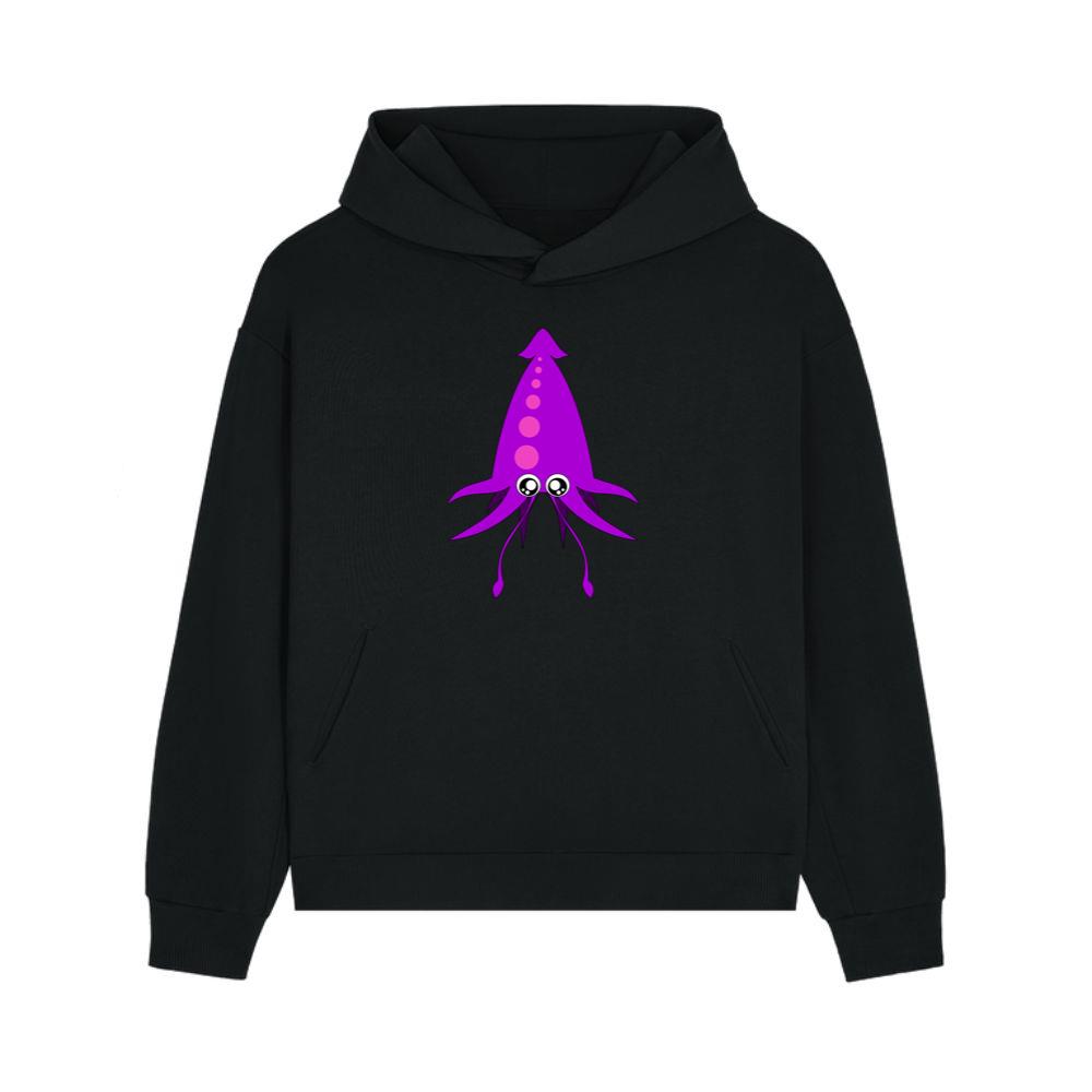 Purple Cartoon Squid Hoodie