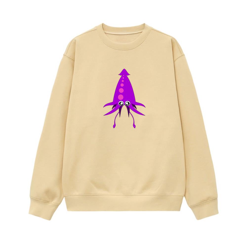 Purple Cartoon Squid Sweatshirt