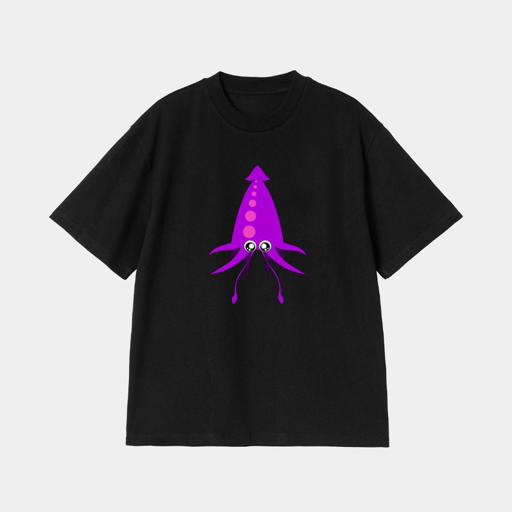 Purple Cartoon Squid T-Shirt