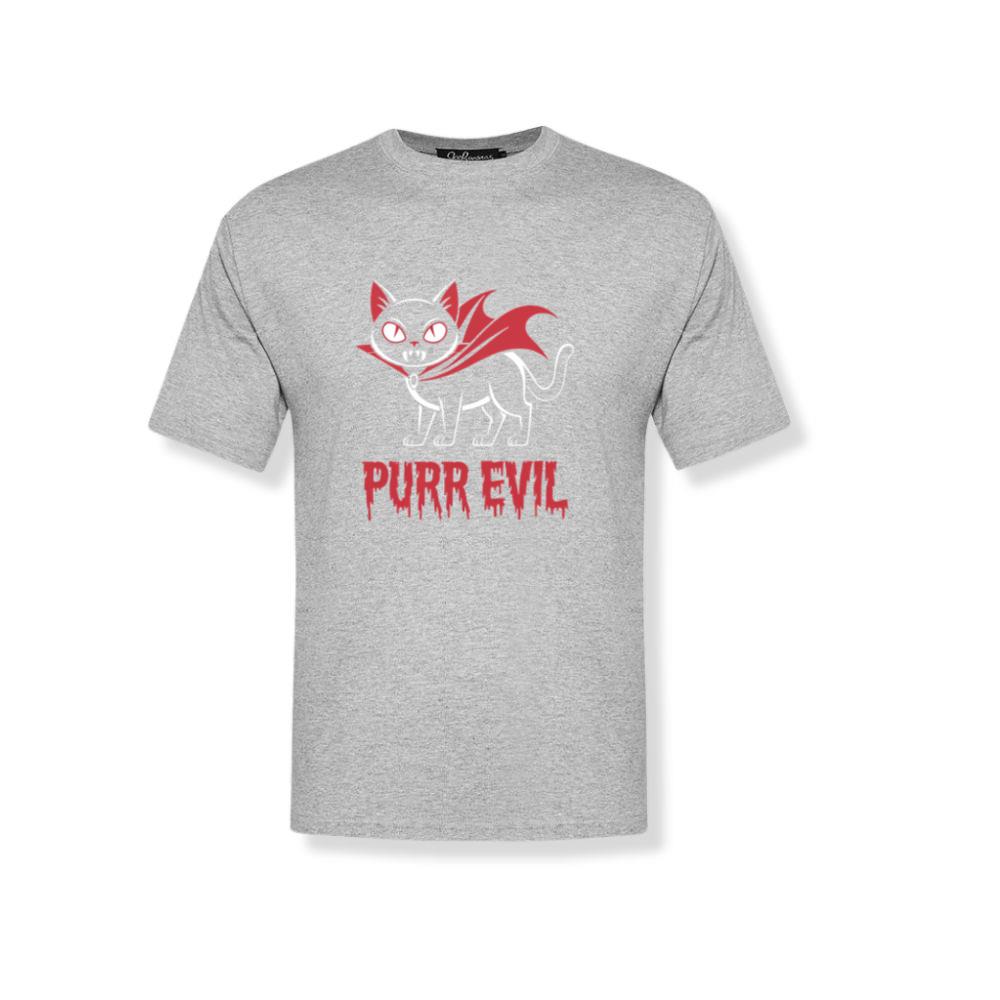 Purr Evil Cat Vampire Funny Halloween Cartoon Design T-Shirt 3