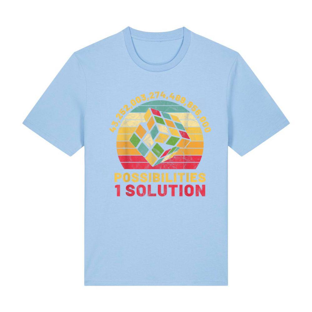 Puzzle Cube Funny One Solution Speed Cubing Retro Math T-Shirt