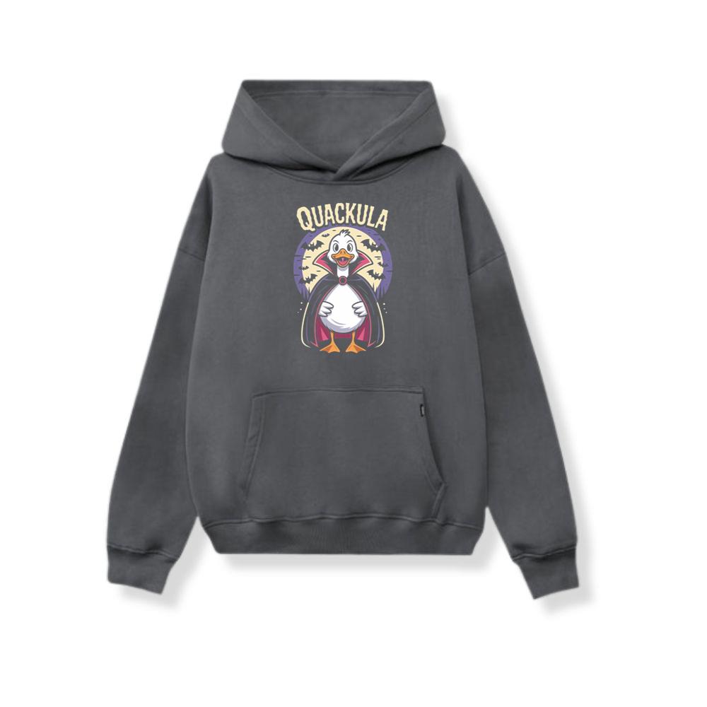 Quackula Duck Vampire Halloween Cartoon Design Hoodie - Image 3