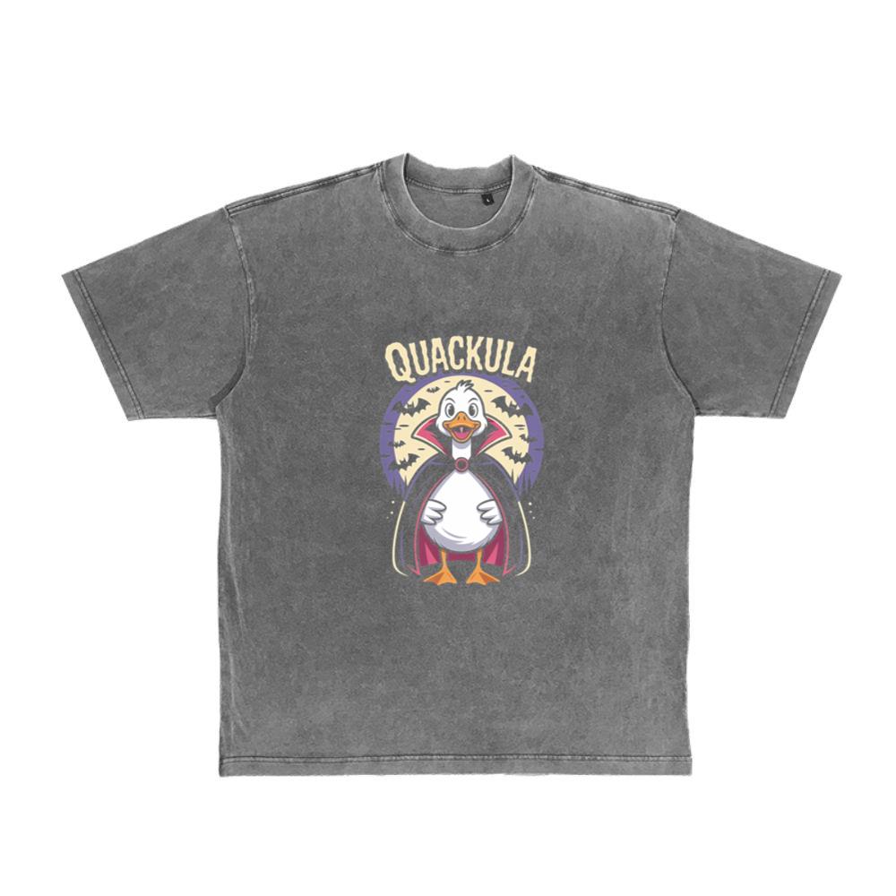 Quackula Duck Vampire Halloween Cartoon Design T-Shirt