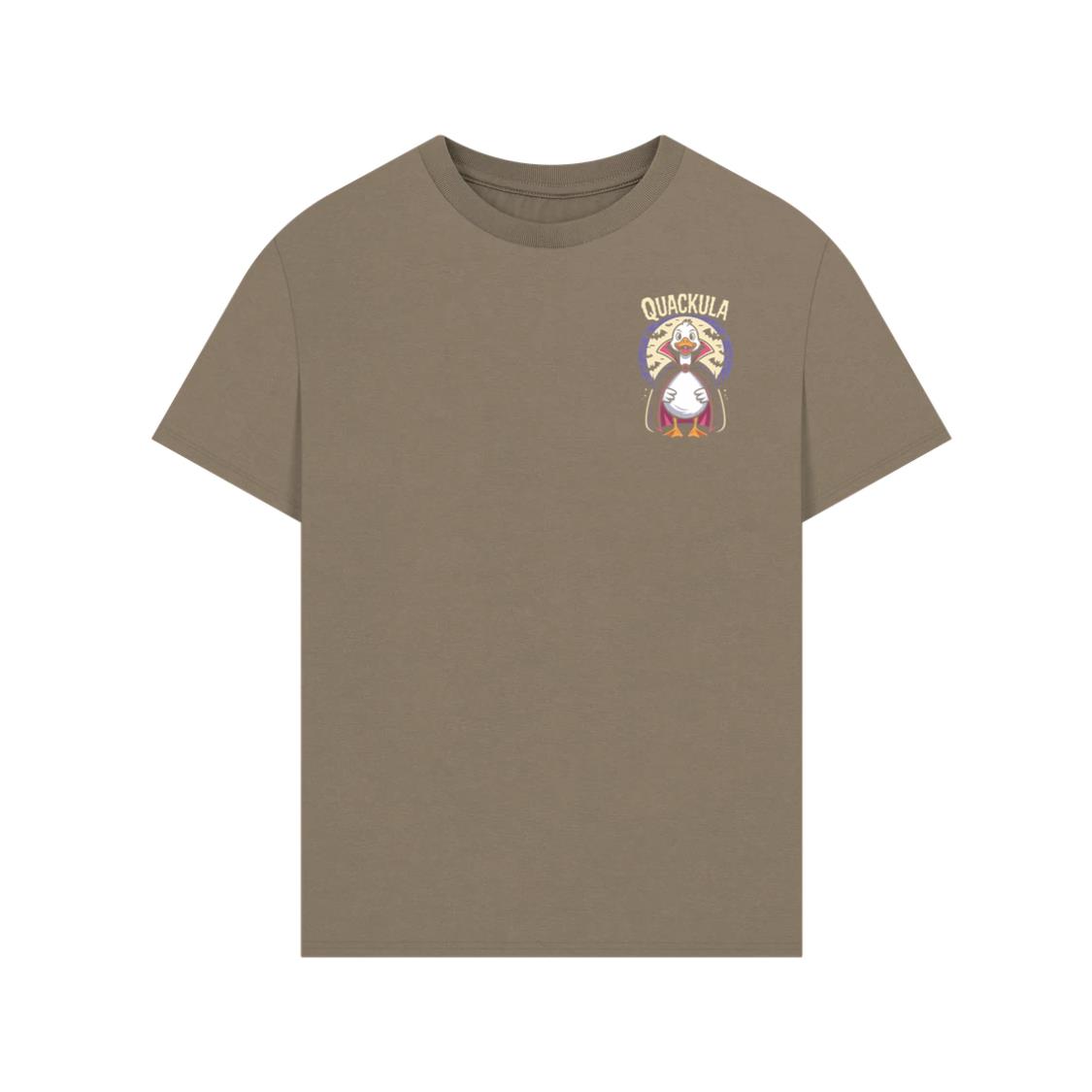 Quackula Duck Vampire Halloween Cartoon Design T-Shirt - Image 2