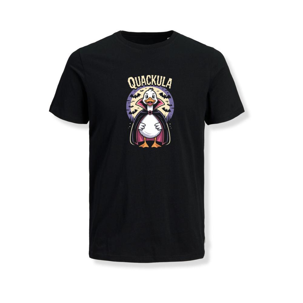 Quackula Duck Vampire Halloween Cartoon Design T-Shirt