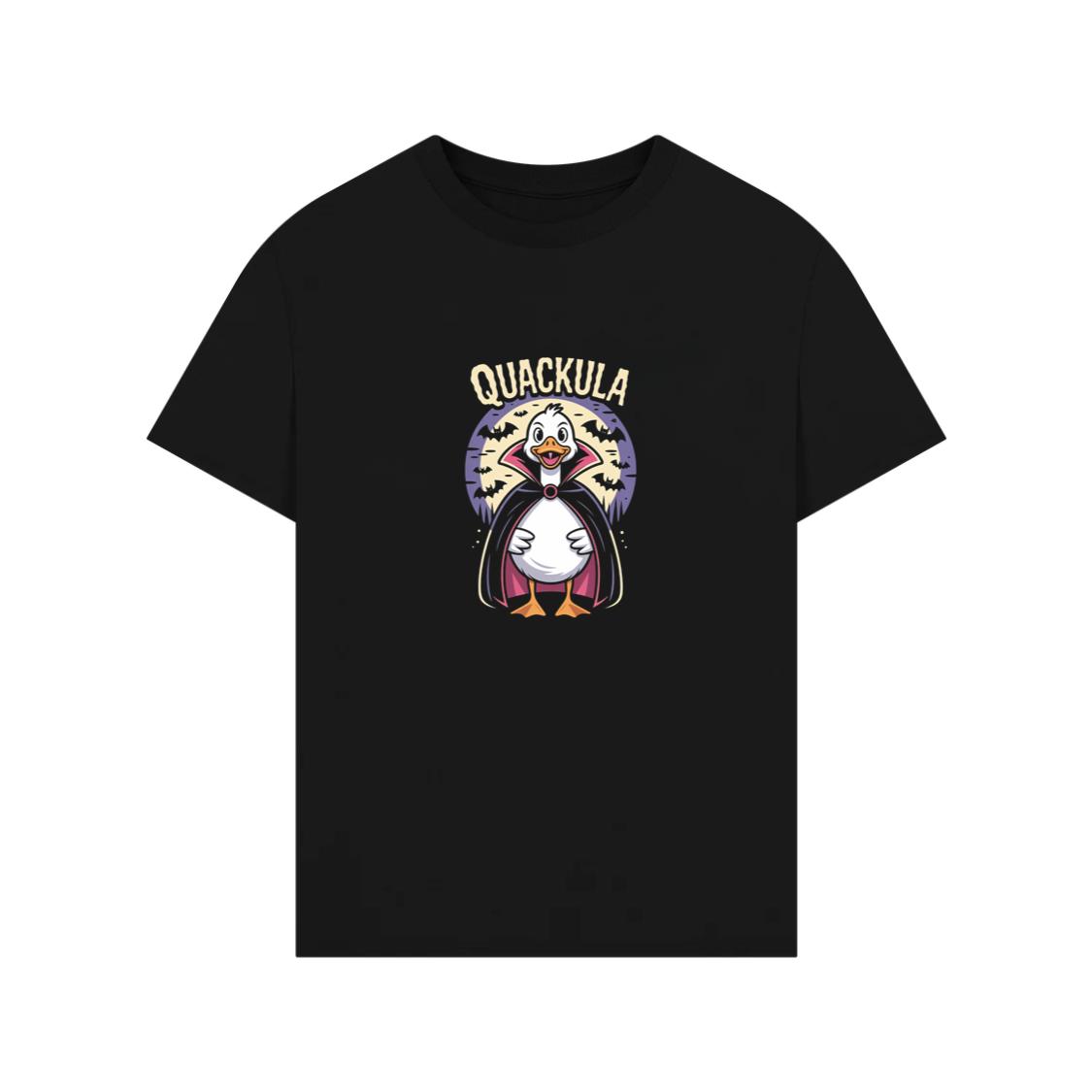 Quackula Duck Vampire Halloween Cartoon Design T-Shirts