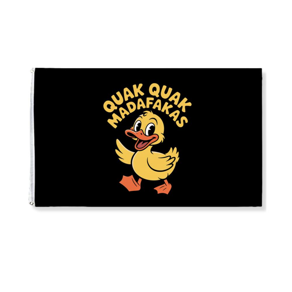 Quak Quak Duck Funny Cartoon Artwork for Playful Everyday Outfits Flat
