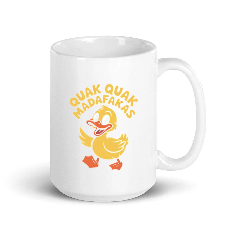 Quak Quak Duck Funny Cartoon Artwork for Playful Everyday Outfits Mug