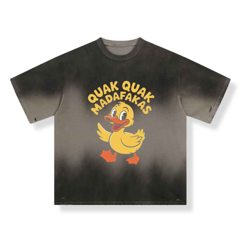 Quak Quak Duck Funny Cartoon Artwork for Playful Everyday Outfits T-Shirt - Image 3
