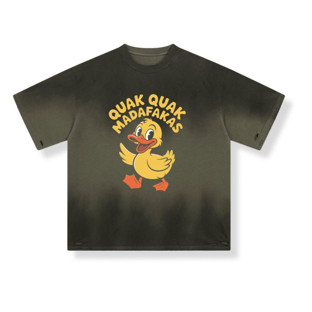 Quak Quak Duck Funny Cartoon Artwork for Playful Everyday Outfits T-Shirt - Image 2