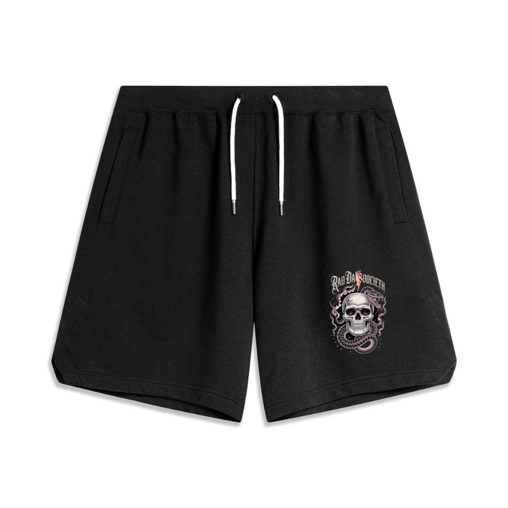 Ra Da Societ Skull Surrounded by Roses Gothic Artwork Basketball Shorts