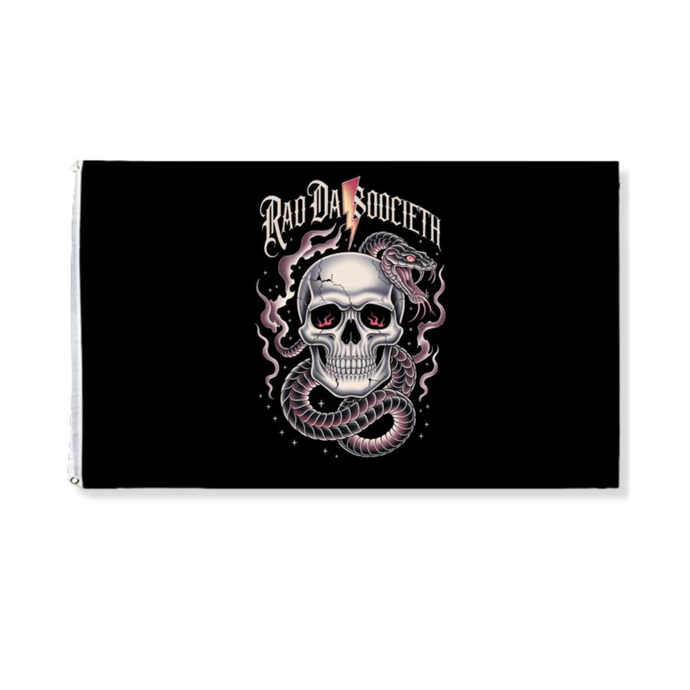 Ra Da Societ Skull Surrounded by Roses Gothic Artwork Flat