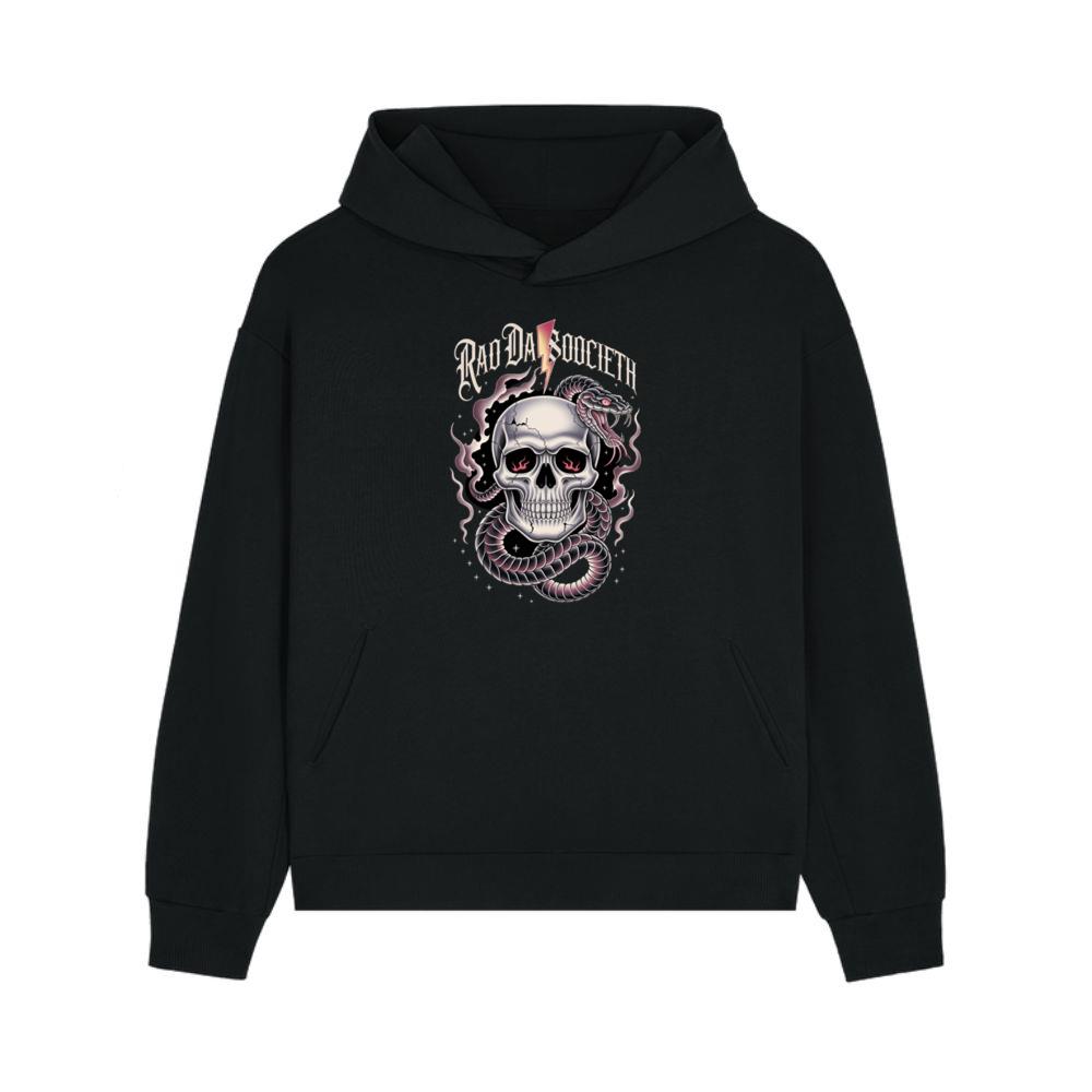 Ra Da Societ Skull Surrounded by Roses Gothic Artwork Hoodie