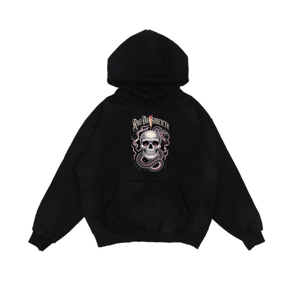 Ra Da Societ Skull Surrounded by Roses Gothic Artwork Hoodie
