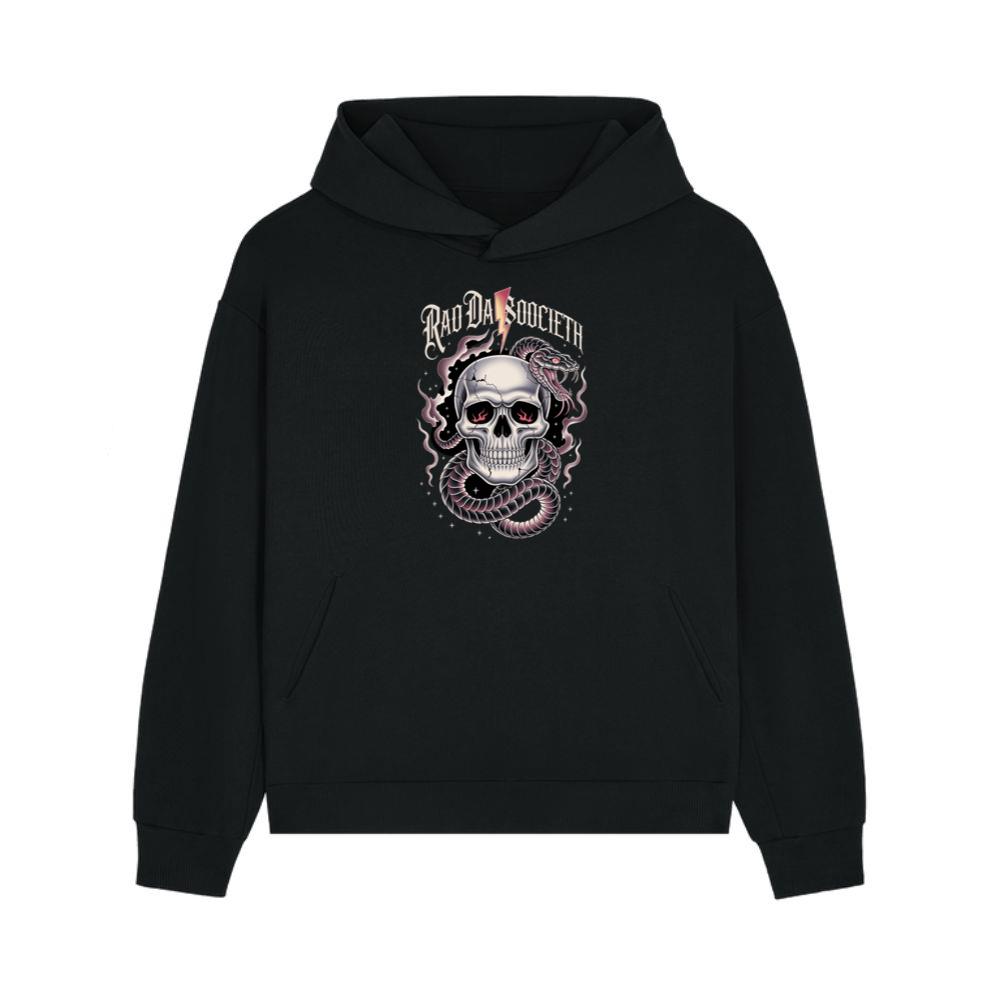Ra Da Societ Skull Surrounded by Roses Gothic Artwork Hoodie