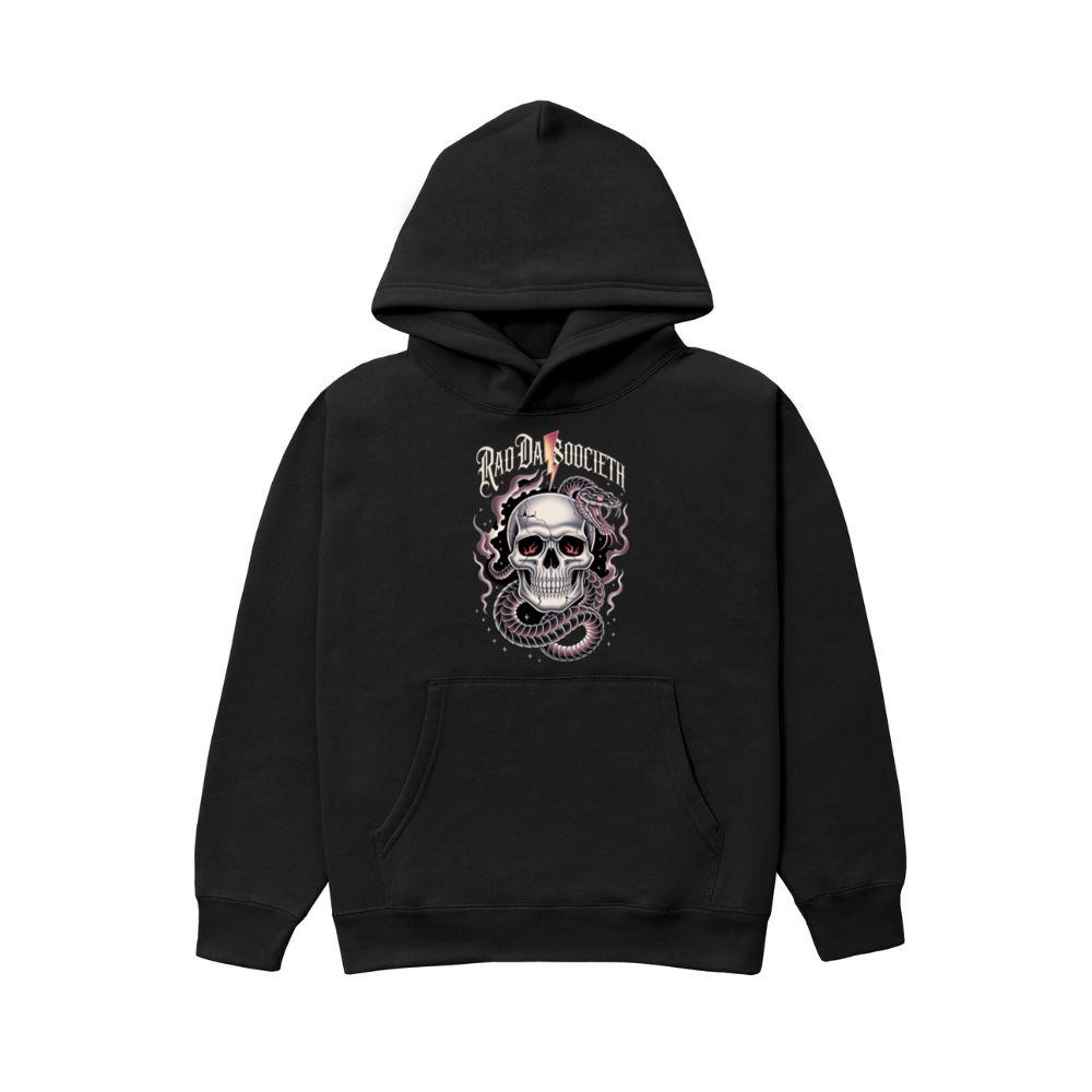 Ra Da Societ Skull Surrounded by Roses Gothic Artwork Hoodie