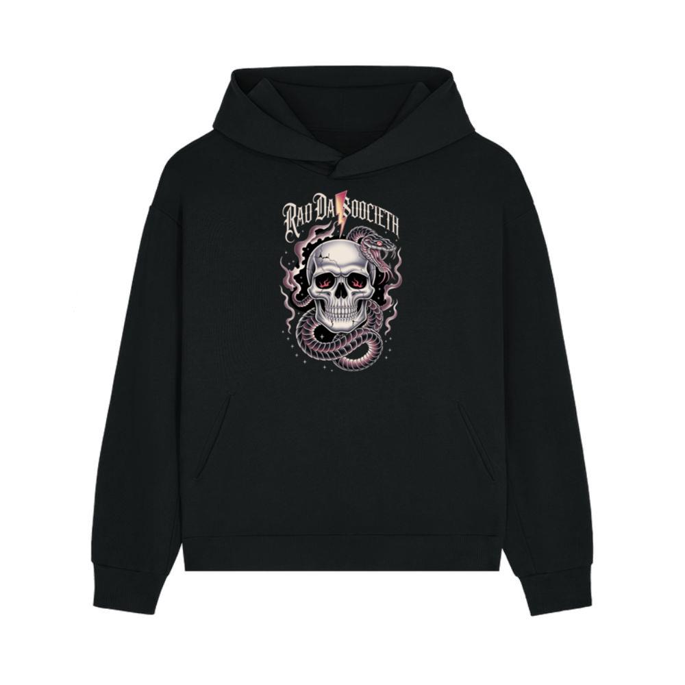 Ra Da Societ Skull Surrounded by Roses Gothic Artwork Hoodies