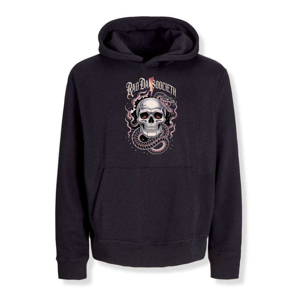 Ra Da Societ Skull Surrounded by Roses Gothic Artwork Hoodies