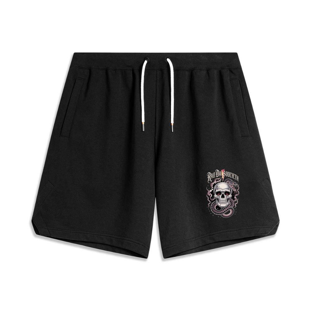 Ra Da Societ Skull Surrounded by Roses Gothic Artwork Men's Basketball Shorts