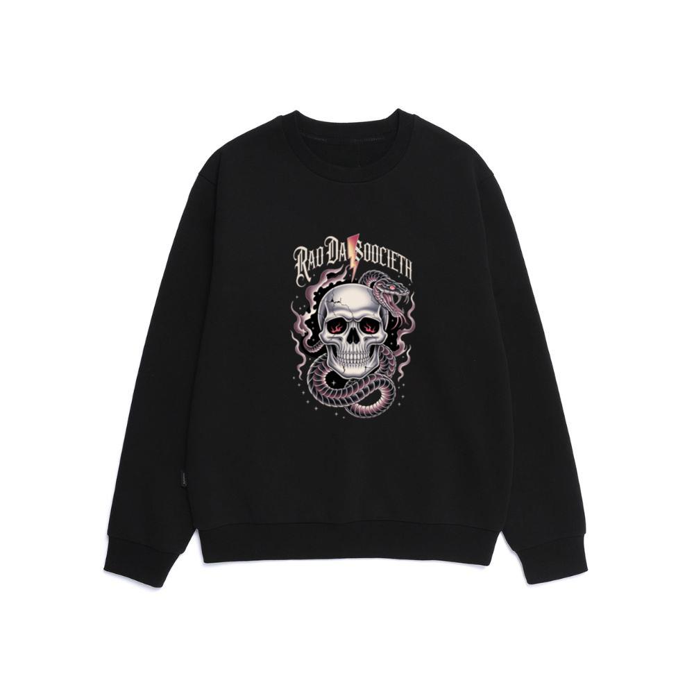 Ra Da Societ Skull Surrounded by Roses Gothic Artwork Sweatshirt