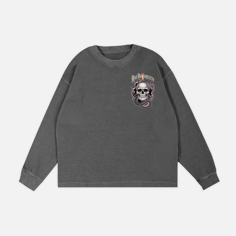 Ra Da Societ Skull Surrounded by Roses Gothic Artwork Sweatshirt